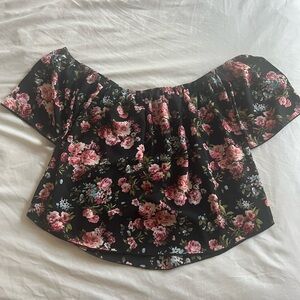 Free Kisses Black Floral Top
